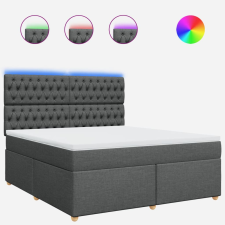vidaXL sötétszürke szövet rugós ágy matraccal 180 x 200 cm (3293667) ágy és ágykellék