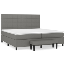 vidaXL sötétszürke szövet rugós ágy matraccal 200 x 200 cm (3136622) ágy és ágykellék
