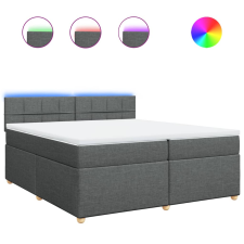 vidaXL sötétszürke szövet rugós ágy matraccal 200 x 200 cm (3289088) ágy és ágykellék