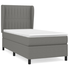 vidaXL sötétszürke szövet rugós ágy matraccal 80 x 200 cm (3128078) ágy és ágykellék