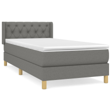 vidaXL sötétszürke szövet rugós ágy matraccal 80 x 200 cm (3130466) ágy és ágykellék