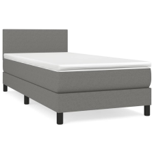 vidaXL sötétszürke szövet rugós ágy matraccal 80 x 200 cm (3139850) ágy és ágykellék