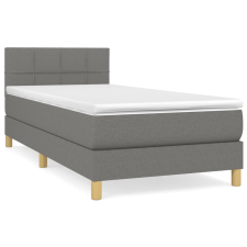 vidaXL sötétszürke szövet rugós ágy matraccal 80 x 200 cm (3140570) ágy és ágykellék