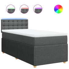 vidaXL sötétszürke szövet rugós ágy matraccal 80 x 200 cm (3289598) ágy és ágykellék