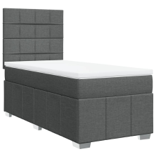 vidaXL sötétszürke szövet rugós ágy matraccal 80 x 200 cm (3291496) ágy és ágykellék
