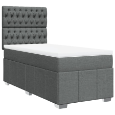 vidaXL sötétszürke szövet rugós ágy matraccal 80 x 200 cm (3291503) ágy és ágykellék