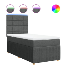 vidaXL sötétszürke szövet rugós ágy matraccal 80 x 200 cm (3294184) ágy és ágykellék