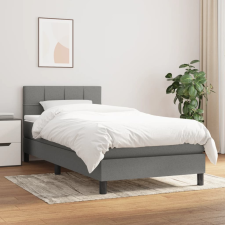 vidaXL sötétszürke szövet rugós ágy matraccal 90 x 200 cm ágy és ágykellék
