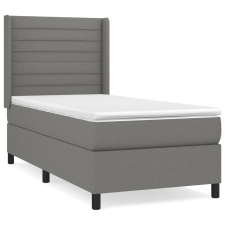 vidaXL sötétszürke szövet rugós ágy matraccal 90 x 200 cm (3131482) ágy és ágykellék