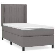 vidaXL sötétszürke szövet rugós ágy matraccal 90 x 200 cm (3131562) ágy és ágykellék
