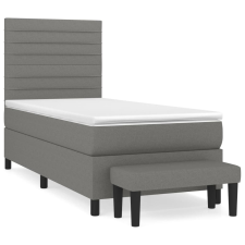 vidaXL sötétszürke szövet rugós ágy matraccal 90 x 200 cm (3136646) ágy és ágykellék