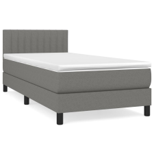 vidaXL sötétszürke szövet rugós ágy matraccal 90 x 200 cm (3140186) ágy és ágykellék