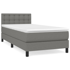vidaXL sötétszürke szövet rugós ágy matraccal 90 x 200 cm (3140346) ágy és ágykellék