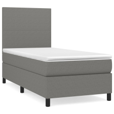 vidaXL sötétszürke szövet rugós ágy matraccal 90 x 200 cm (3141586) ágy és ágykellék