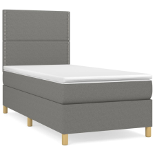 vidaXL sötétszürke szövet rugós ágy matraccal 90 x 200 cm (3142226) ágy és ágykellék