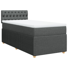 vidaXL sötétszürke szövet rugós ágy matraccal 90 x 200 cm (3287347) ágy és ágykellék