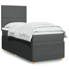 vidaXL sötétszürke szövet rugós ágy matraccal 90x190 cm ágy és ágykellék