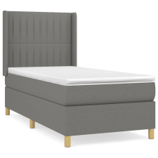 vidaXL sötétszürke szövet rugós ágy matraccal 90x190 cm (3132114) ágy és ágykellék