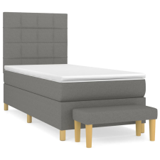 vidaXL sötétszürke szövet rugós ágy matraccal 90x190 cm (3137118) ágy és ágykellék