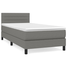 vidaXL sötétszürke szövet rugós ágy matraccal 90x190 cm (3140098) ágy és ágykellék
