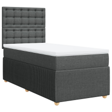 vidaXL sötétszürke szövet rugós ágy matraccal 90x190 cm (3291926) ágy és ágykellék