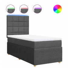 vidaXL sötétszürke szövet rugós ágy matraccal 90x190 cm (3294212) ágy és ágykellék