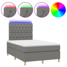 vidaXL sötétszürke szövet rugós és LED-es ágy matraccal 120x190 cm ágy és ágykellék