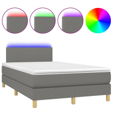 vidaXL sötétszürke szövet rugós és LED-es ágy matraccal 120x190 cm (3270075) ágy és ágykellék