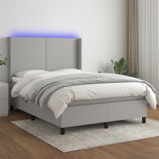 vidaXL sötétszürke szövet rugós és LED-es ágy matraccal 140x190 cm ágy és ágykellék