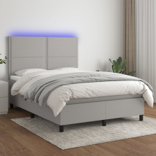 vidaXL sötétszürke szövet rugós és LED-es ágy matraccal 140x190 cm ágy és ágykellék