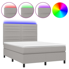 vidaXL sötétszürke szövet rugós és LED-es ágy matraccal 140x190 cm (3134949) ágy és ágykellék
