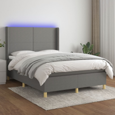 vidaXL sötétszürke szövet rugós és LED-es ágy matraccal 140x200 cm ágy és ágykellék