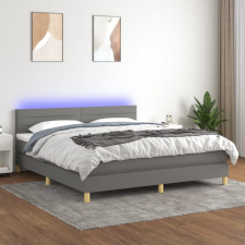 vidaXL sötétszürke szövet rugós és LED-es ágy matraccal 160x200 cm ágy és ágykellék