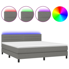 vidaXL sötétszürke szövet rugós és LED-es ágy matraccal 160x200 cm (3133246) ágy és ágykellék