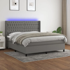 vidaXL sötétszürke szövet rugós és LED-es ágy matraccal 180 x 200 cm ágy és ágykellék