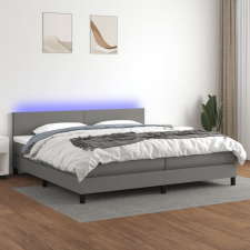 vidaXL sötétszürke szövet rugós és LED-es ágy matraccal 200x200 cm ágy és ágykellék