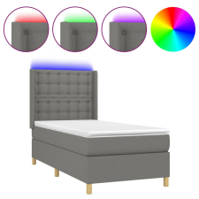 vidaXL sötétszürke szövet rugós és LED-es ágy matraccal 90x190 cm (3139158) ágy és ágykellék