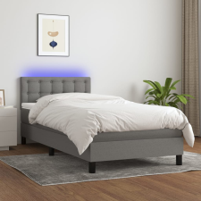 vidaXL sötétszürke szövet rugós és LED-es ágy matraccal 90x200 cm ágy és ágykellék
