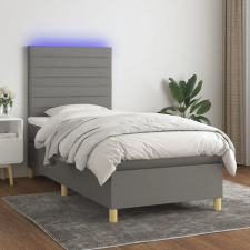 vidaXL sötétszürke szövet rugós és LED-es ágy matraccal 90x200 cm ágy és ágykellék