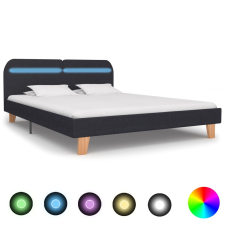 vidaXL sötétszürke szövetkárpitozású LED-es ágykeret 180 x 200 cm ágy és ágykellék