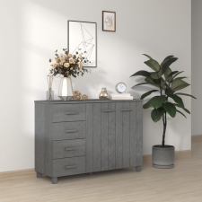 vidaXL sötétszürke tömör fenyőfa tálalószekrény 113 x 40 x 80 cm bútor