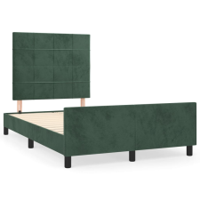 vidaXL sötétzöld bársony ágykeret fejtámlával 120 x 190 cm (3270581) ágy és ágykellék
