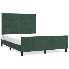 vidaXL sötétzöld bársony ágykeret fejtámlával 140 x 190 cm (3125815) ágy és ágykellék