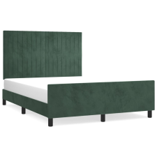 vidaXL sötétzöld bársony ágykeret fejtámlával 140 x 190 cm (3125876) ágy és ágykellék