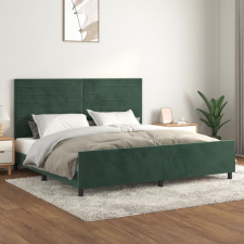 vidaXL sötétzöld bársony ágykeret fejtámlával 200 x 200 cm ágy és ágykellék