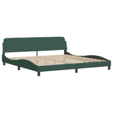 vidaXL sötétzöld bársony ágykeret fejtámlával 200 x 200 cm (373255) ágy és ágykellék