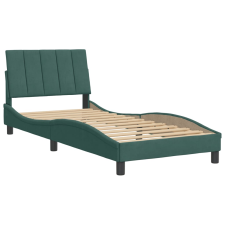 vidaXL sötétzöld bársony ágykeret fejtámlával 90x190 cm (3207822) ágy és ágykellék