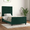 vidaXL sötétzöld bársony ágykeret matrac nélkül 100x200 cm