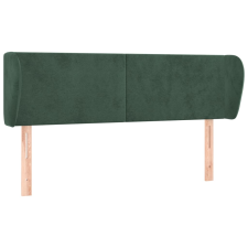 vidaXL sötétzöld bársony fejtámla szárnyakkal 147x23x78/88 cm (3116915) ágy és ágykellék