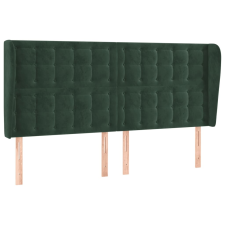 vidaXL sötétzöld bársony fejtámla szárnyakkal 163 x 23 x 118/128 cm (3118447) ágy és ágykellék